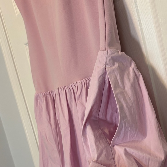 Abercrombie & Fitch Pink Mixed Fabric Bubble Hem Midi Dress Size XL – Excellent - Picture 5 of 14